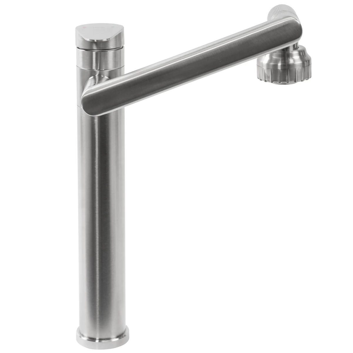 WASCHBECKENARMATUR Rea Paco Nickel Brush Inox High - Nickelfarben, Metall (9.5/31/21cm) - REA