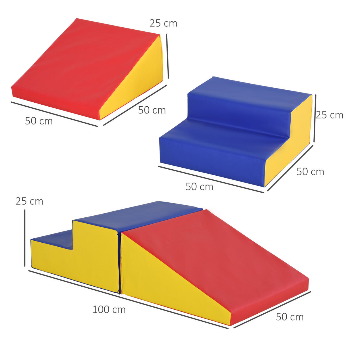 BAUSTEINE DE-18202 2 XL-Krabbelblöcke, Kletterspielzeug Bunt - Multicolor, Kunststoff (50/50cm) - ComfortXL