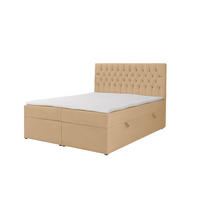 BOXSPRINGBETT LAVIDO mit Topper und Bettkasten, Beige, 200x200 cm - Beige, Textil (200/200cm) - KS Home Concept