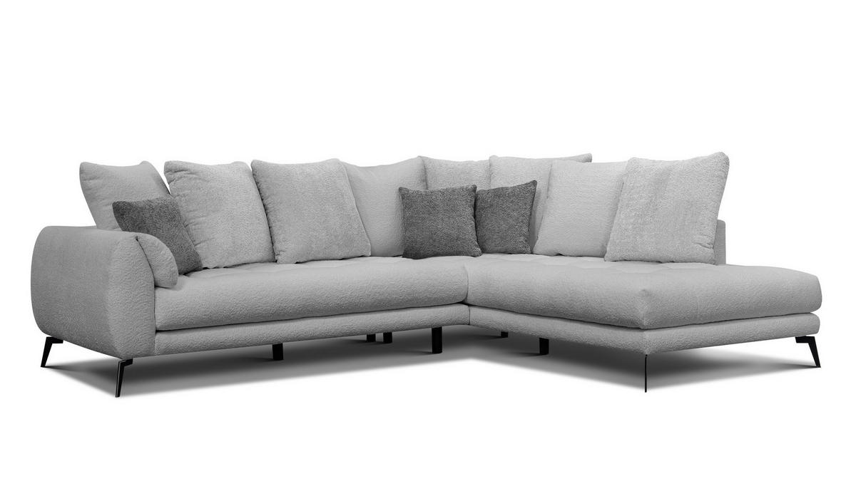 ECKSOFA CALME 5-Sitzer, hellgrau - Hellgrau, Holz/Textil (294/229cm) - Courtois Laville