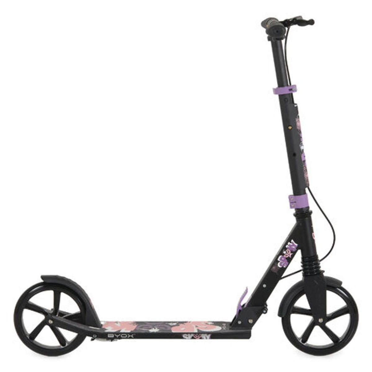KINDERROLLER Spooky lila Aluminiumdeck, Stoßdämpfer vorne, ABEC-7, Anti-Rutsch-Beschichtung - Violett, Metall (85/40/95cm)