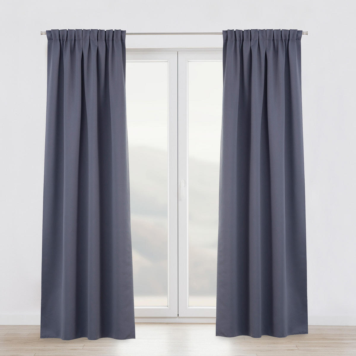VERDUNKELUNGSVORHANG mit Schlaufenband 140x280 cm dunkelgrau - Dunkelgrau, Textil (140/280/1cm) - Dekoria