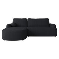 ECKSOFA Loridu Cord, Seite: Links - Schwarz, Holz/Kunststoff (250/174cm) - MIRJAN24
