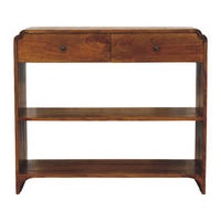 KONSOLENTISCH mit Kastanien-Finish, 2 Schubladen, 2 offene Ablagen, braun. - Braun, Holz (35/90/78cm) - Artisan Furniture