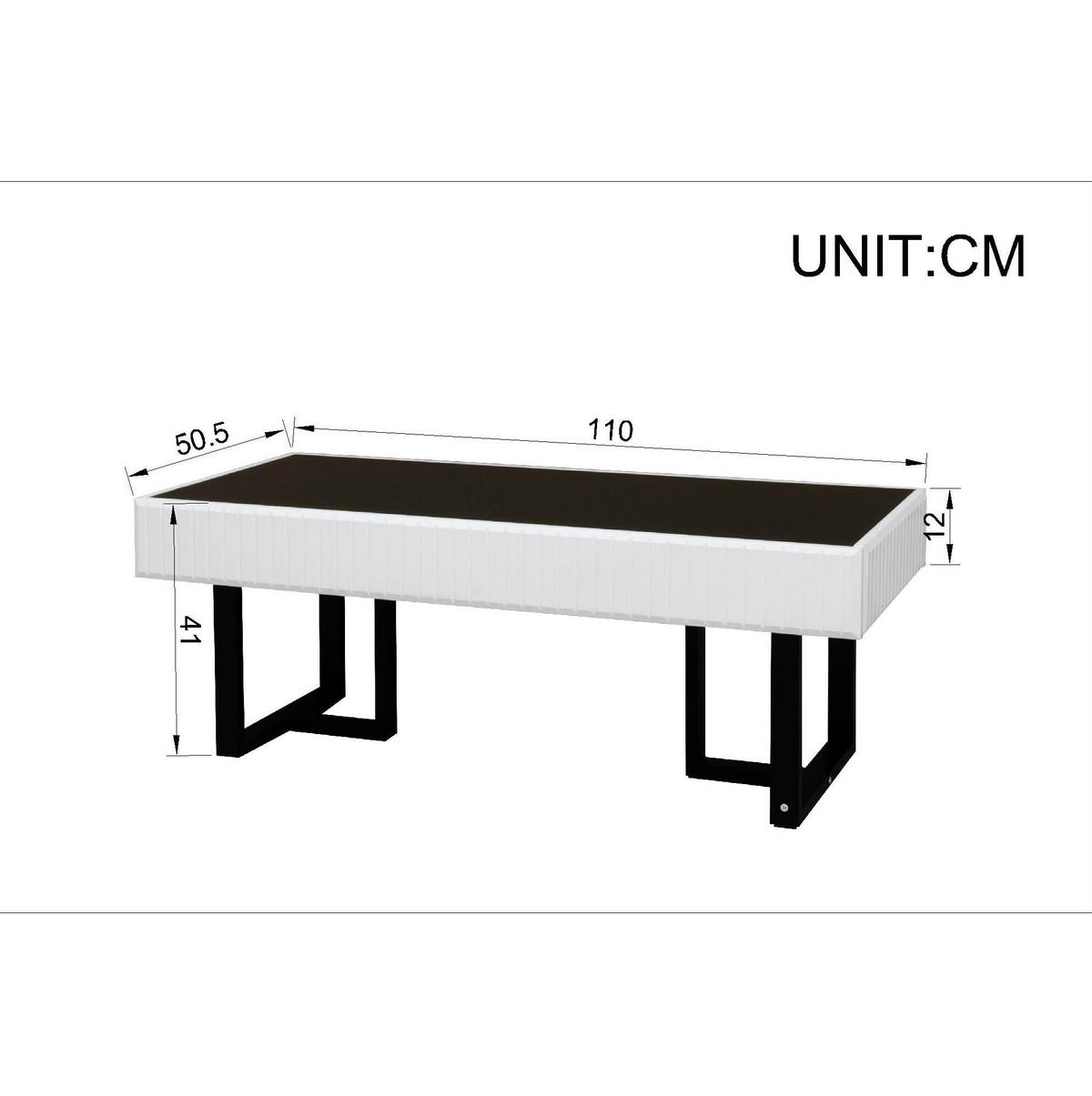 LOWBOARD Wohnzimmermöbel-Set 170/35/47 cm und 110/50,5/41 cm aus MDF und Holzwerkstoff mit Stauraum Schwarz/Weiß - Schwarz, Holzwerkstoff (170/47/35cm) - Modenvie