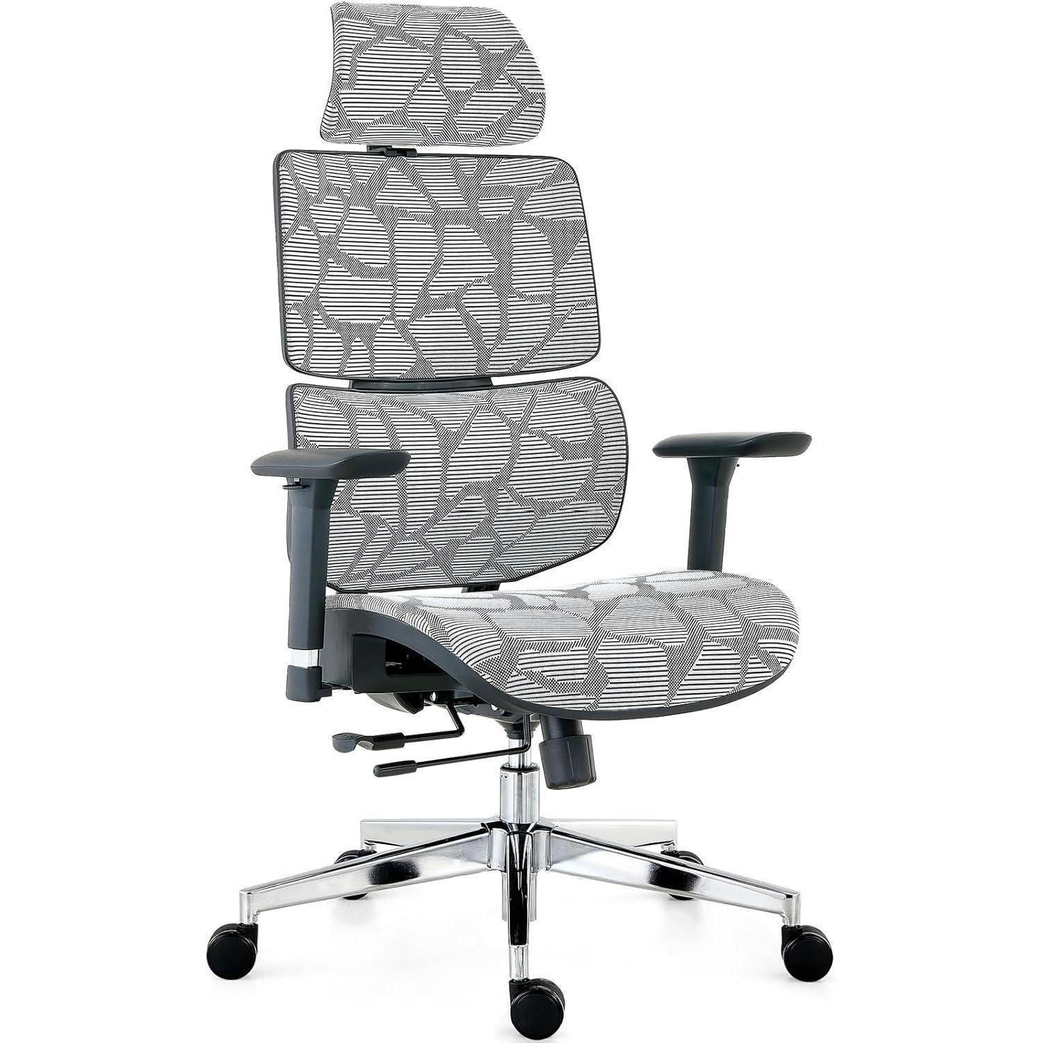 BÜROSTUHL Grau Gestreift - Grau, Textil (68/130/68cm)