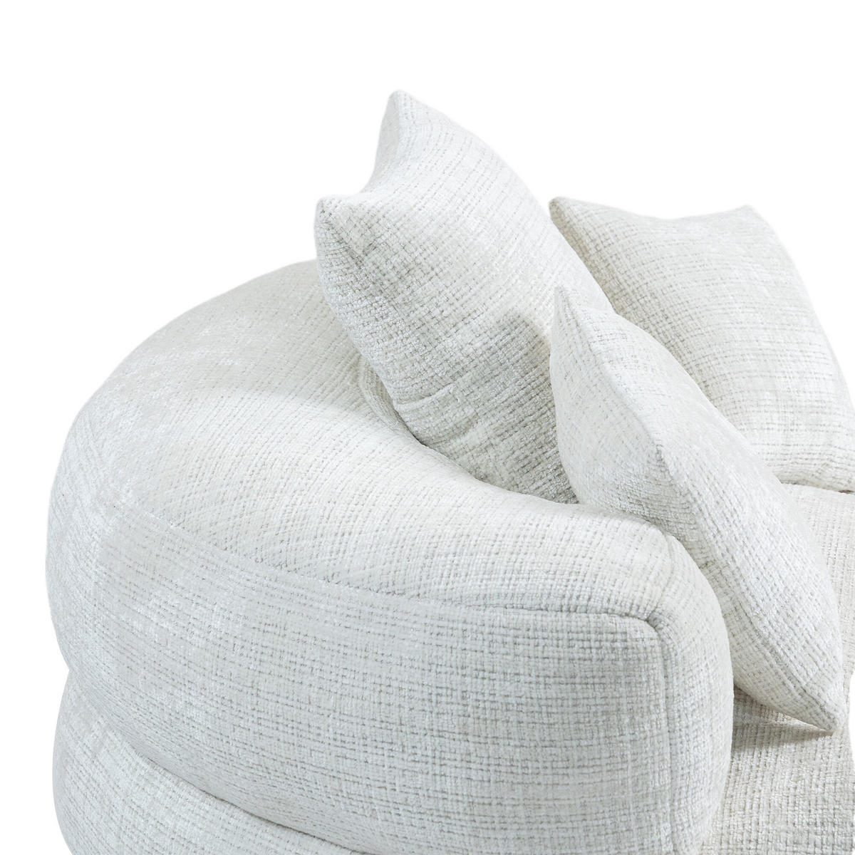 SITZSACK Beige mit Armlehnen, Chenille - Beige, Textil (108/52/108cm) - CHICFURN