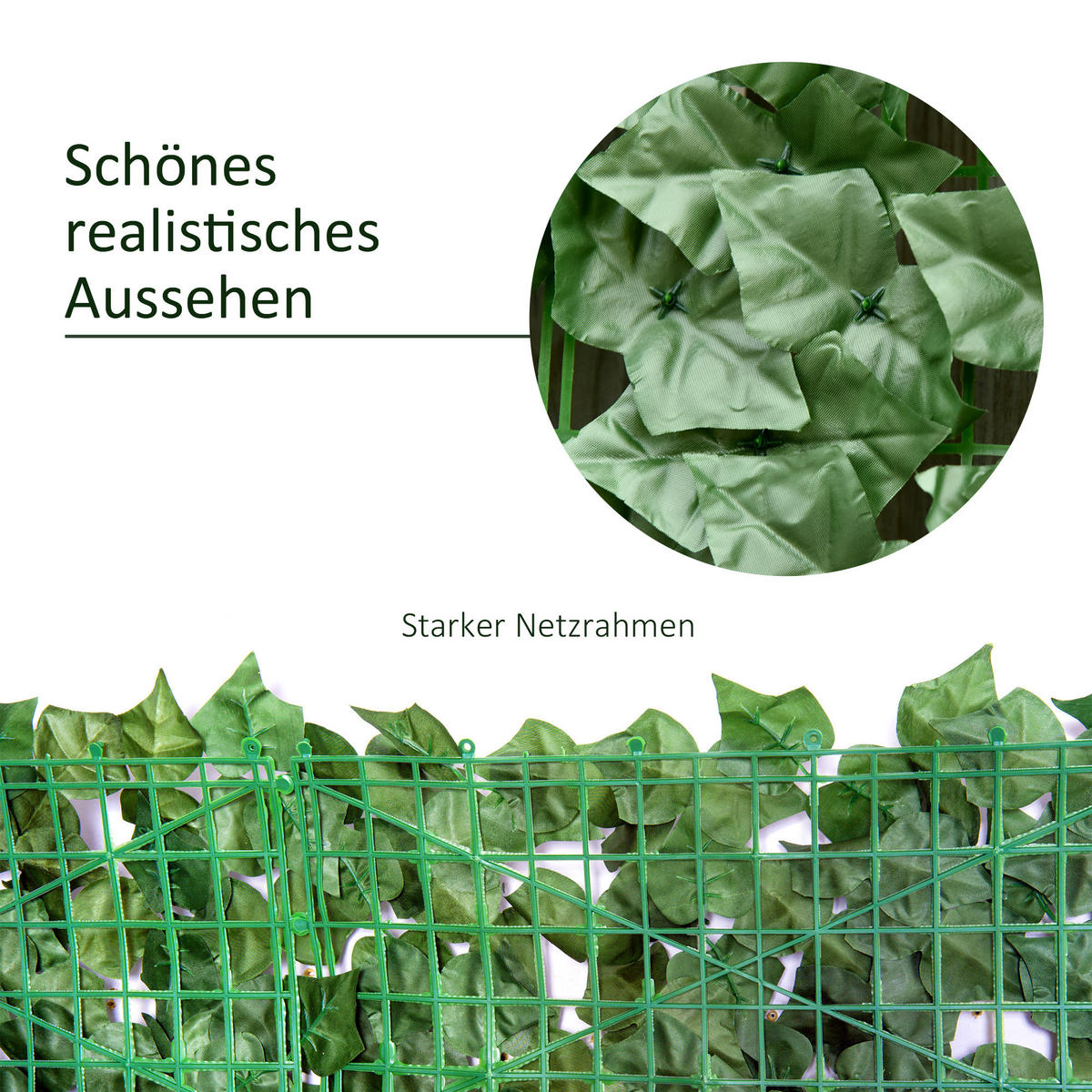 SICHTSCHUTZHECKE, Dunkelgrün, 300 x 100 cm - Grün, Kunststoff (100/100cm) - Outsunny