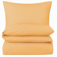 MAKO-SATIN-BETTWÄSCHE 155x220 cm aus 100% Baumwolle mit Reißverschluss, Uni Bettbezug 155 x 220 - Gelb - Gelb, Textil (155/220cm) - Carpe Sonno