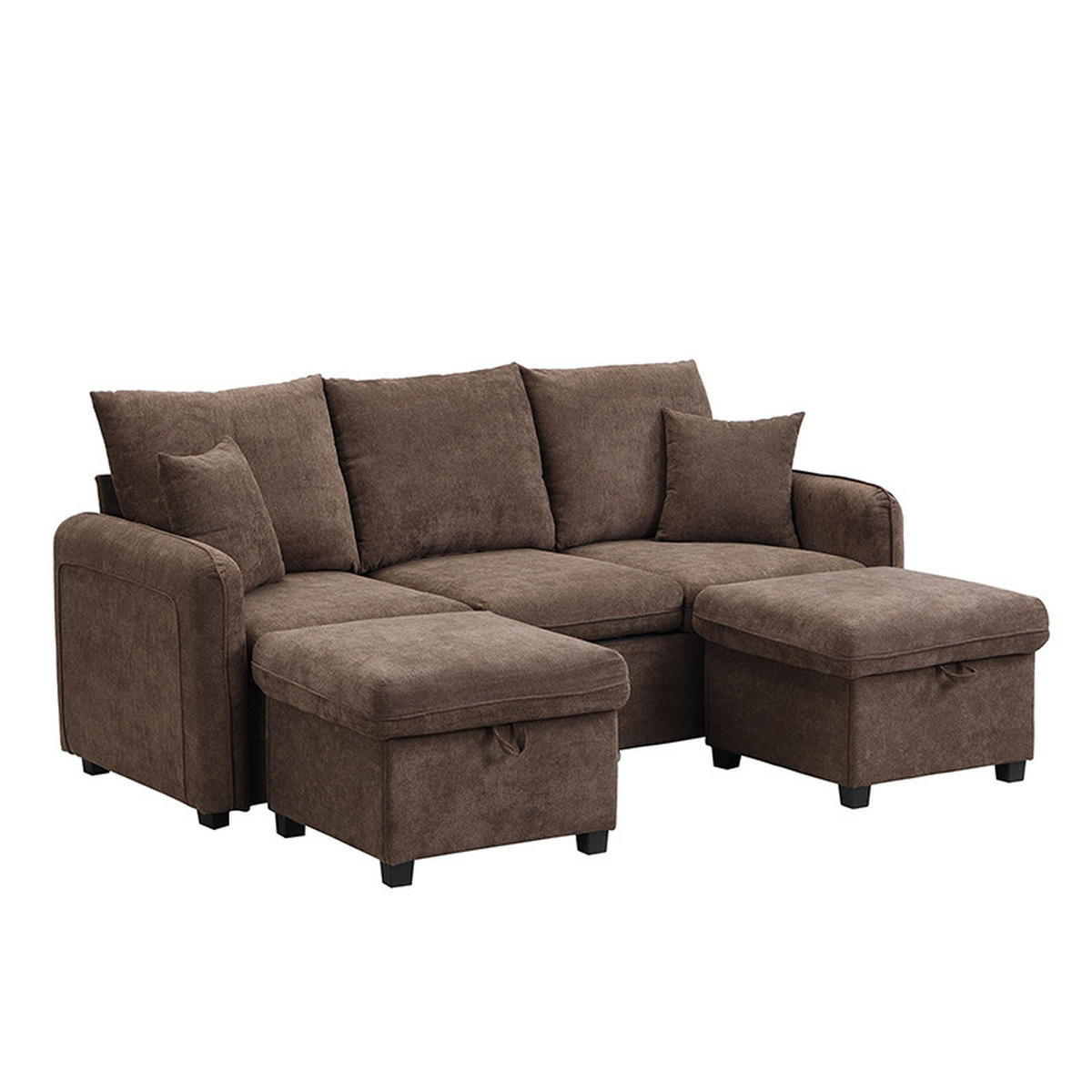 WOHNLANDSCHAFT DE-35347 mit Staufunktion Braun - Braun, Metall (186/86/188cm) - ComfortXL