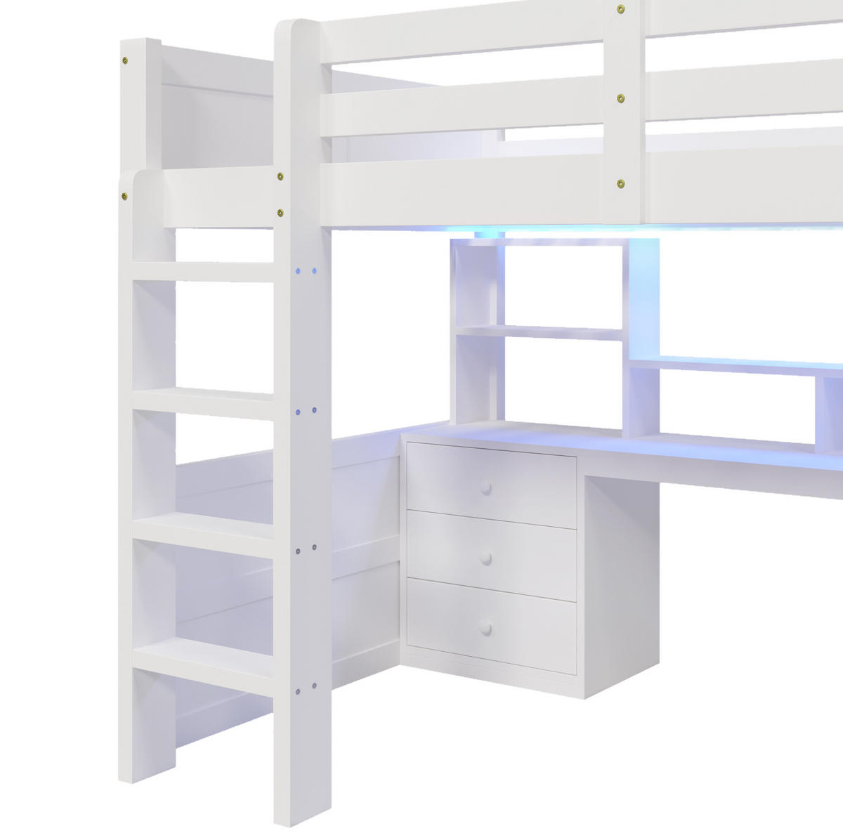 HOCHBETT 140/200 cm aus Kiefernholz mit LED, Weiß - Weiß, Holz (140/200cm) - OKMYHOME