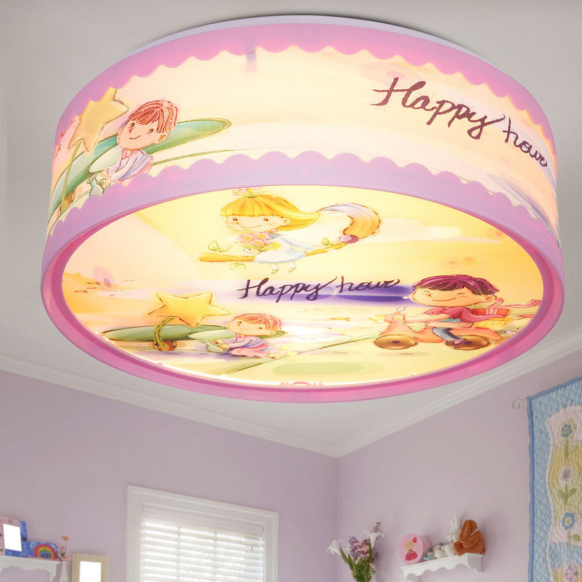 KINDERDECKENLEUCHTE Bunt Kunststoff - Multicolor, Kunststoff (28/28/11cm) - Globo Lighting