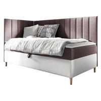 BOXBETT Maja Junior 3, Seite zum Öffnen des Bettkastens: Links - Weiß/Rosa, Holz (80/200cm) - MIRJAN24