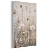 AKUSTIKBILD Blumen - Rosa - Modern - Beige Wanddeko 60x90 cm - Beige, Kunststoff (60/90/0.9cm) - MuchoWow