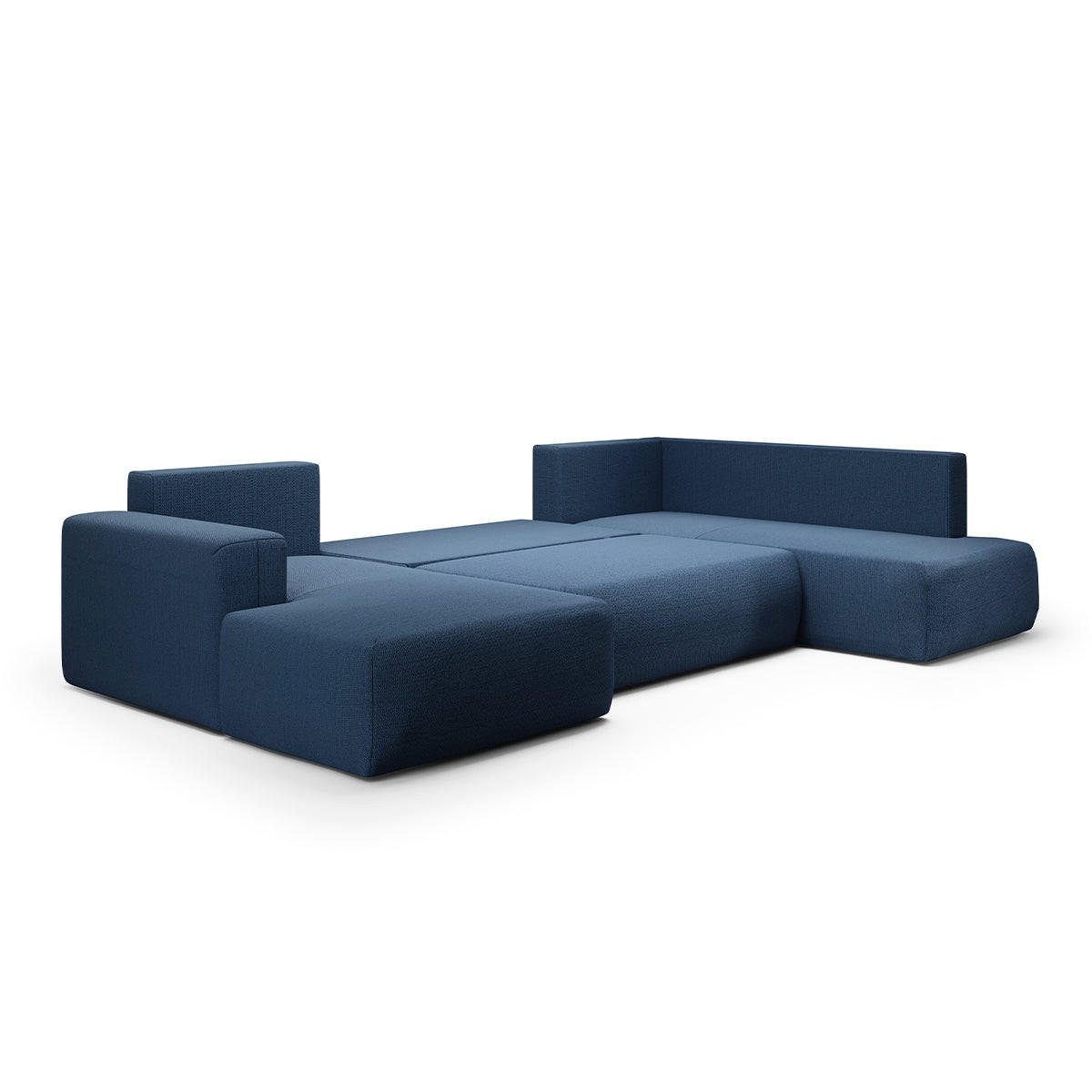 PANORAMASOFA Bliss 5 Sitzplätze Blau - Blau, Holz (335/72/200cm) - Petits-meubles