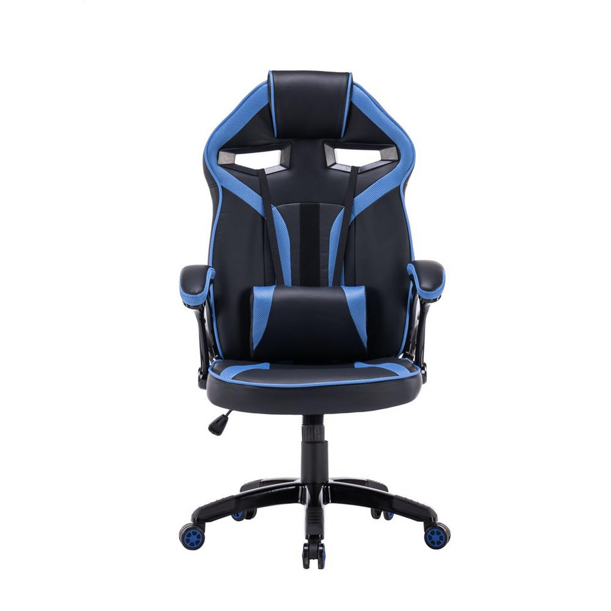 GAMING‑DREHSTUHL ERGONOMISCH BLAU – KOMFORT UND STIL FÜR SPIELER UND BÜRONUTZER - Blau/Schwarz, Kunststoff/Textil (65/130/65cm)
