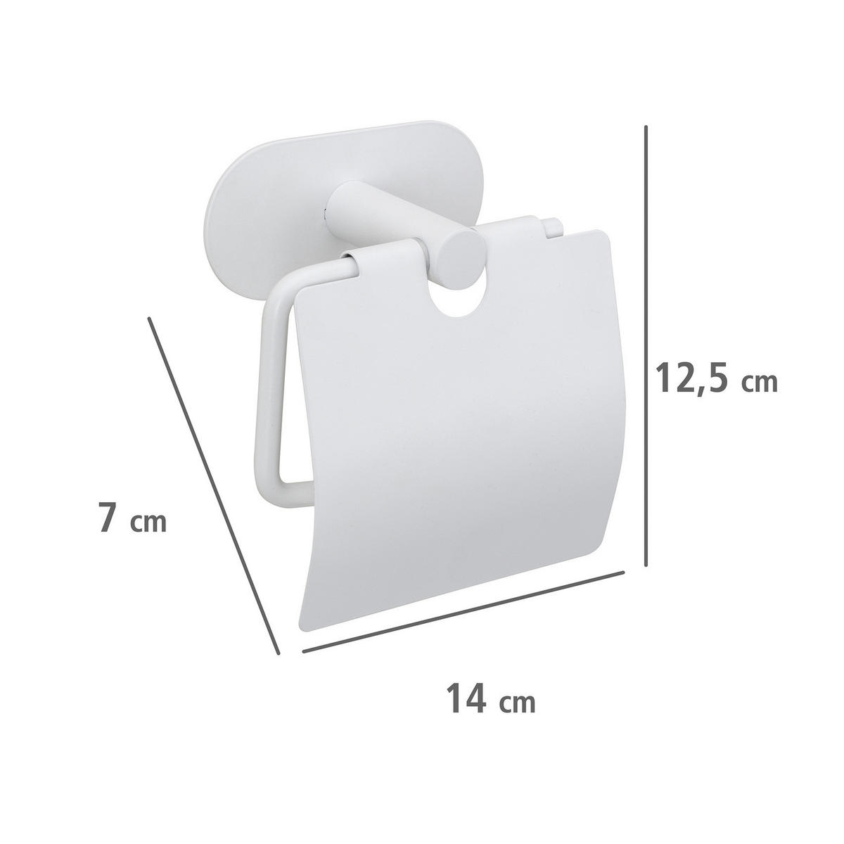 TOILETTENPAPIERHALTER Turbo - Loc Orea Shine 7/16/12,5 cm - Weiß, Metall (16/12.5/7cm) - Wenko