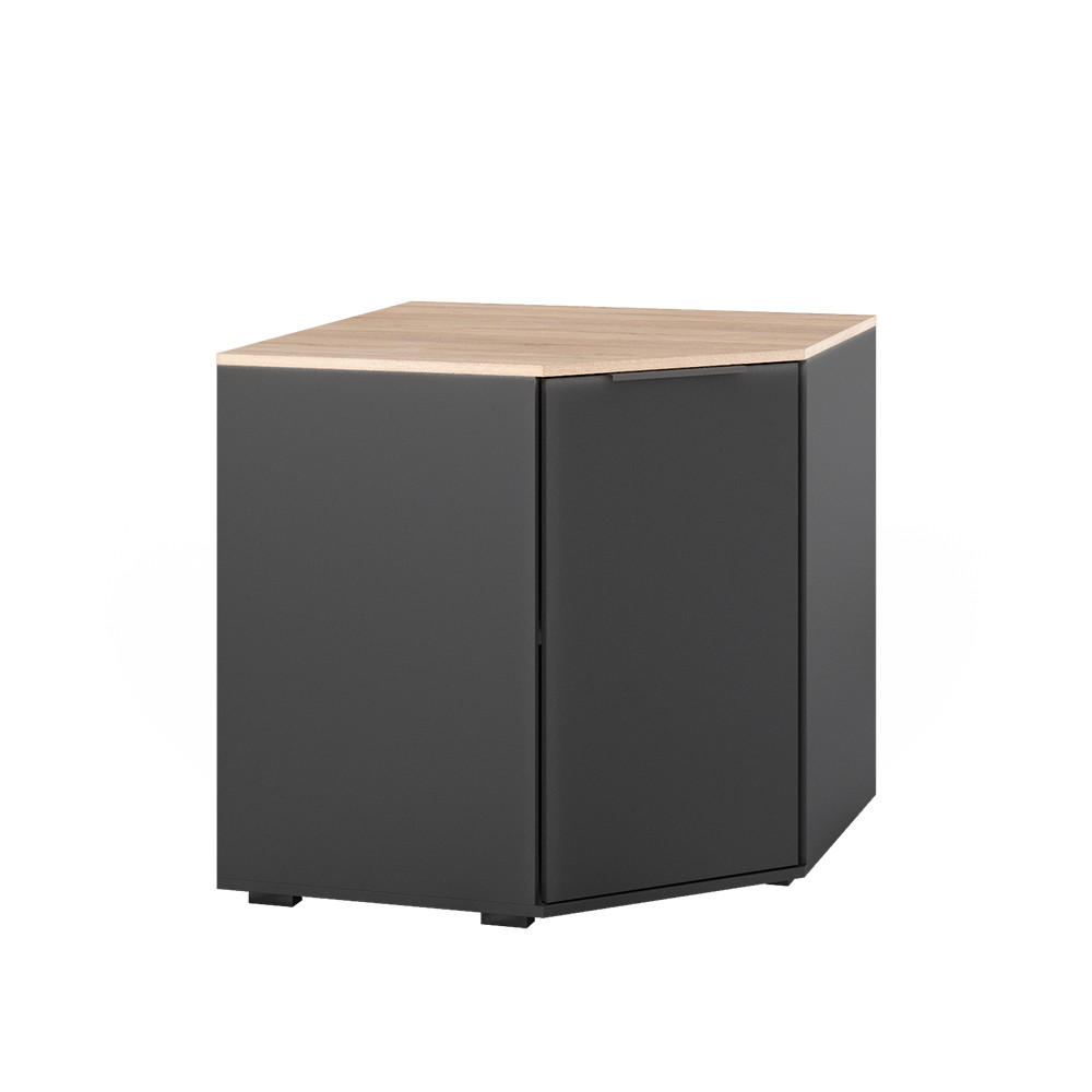 KOMMODE Betti Anthrazit 77.9 x 77.9 cm mit 1 Türen - Anthrazit/Sonoma Eiche, Holzwerkstoff (77.9/77.9/77.9cm) - Vicco