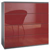KOMMODE Pavos Bordeaux Hochglanz - Bordeaux, Holzwerkstoff (76/76/35cm) - Vladon