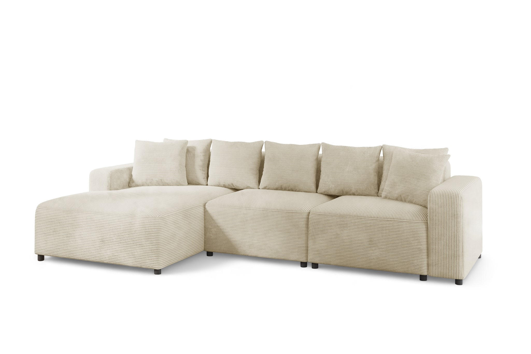 ECKSOFA Megan In Poso - Creme, Holzwerkstoff/Textil (331/165cm) - Fun Möbel
