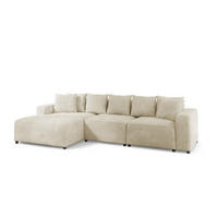 ECKSOFA Megan In Poso - Creme, Holzwerkstoff/Textil (331/165cm) - Fun Möbel