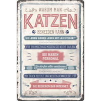 BLECHSCHILD 20/30 cm PfotenSchild Warum man Katzen beneiden kann - Multicolor, Metall (20/30cm) - Nostalgic-Art