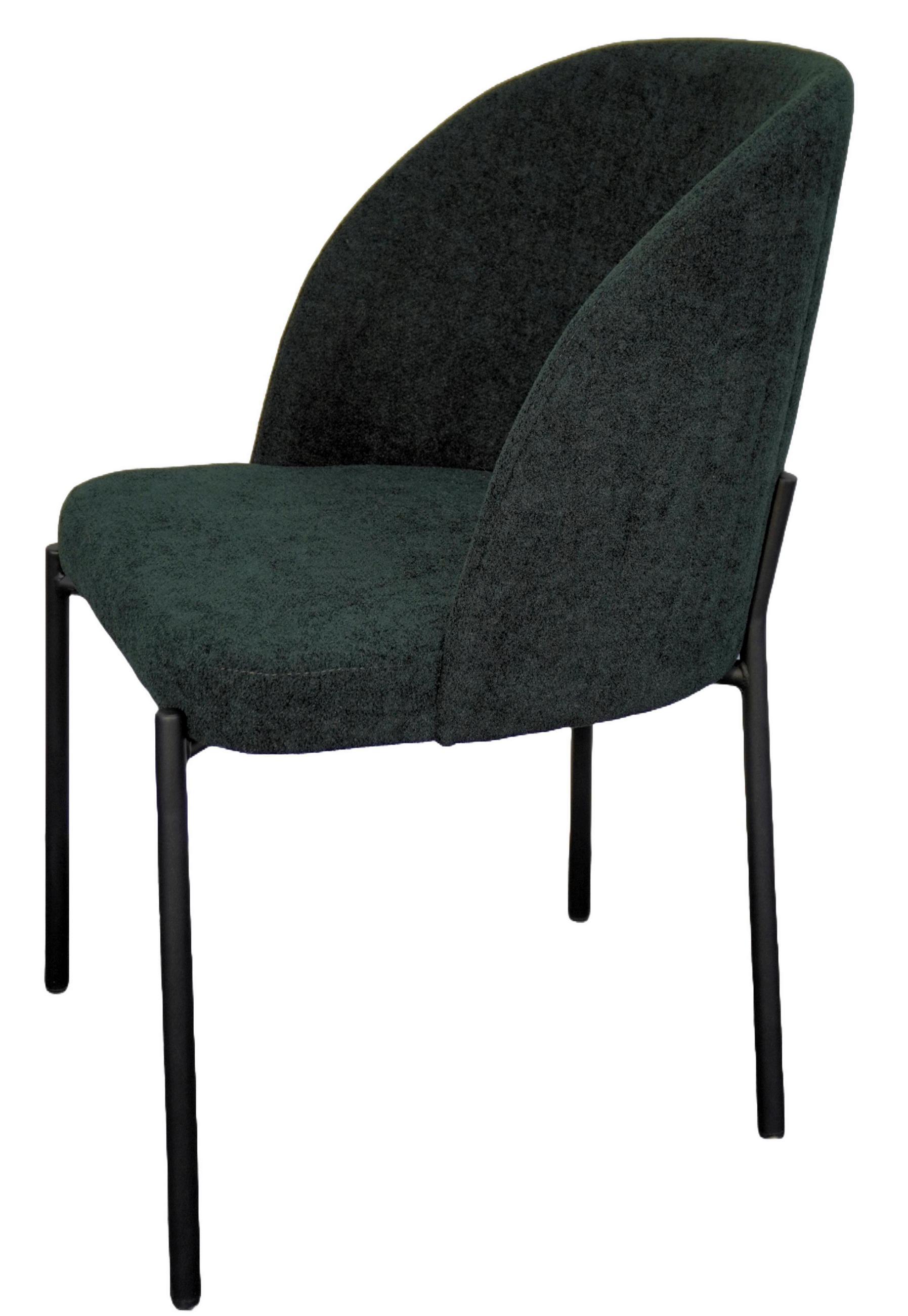 STUHL Kris bouclé grün - Schwarz/Grün, Textil/Metall (53/84/53cm) - INKA furniture