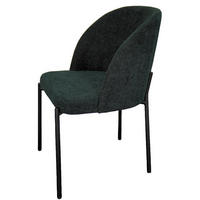 STUHL Kris bouclé grün - Schwarz/Grün, Textil/Metall (53/84/53cm) - INKA furniture