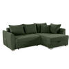 ECKSOFA mit Schlaffunktion und Bettkasten, seitenverkehrt montierbar B236/T160/H81 cm, Liegefl. 142x202 cm, Cord Grün / 15207 - Chromfarben/Grün, Kunststoff/Textil (236/160cm) - luma-home