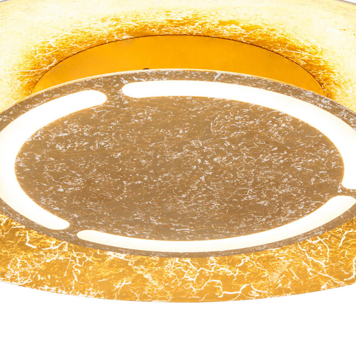 LED DECKENLEUCHTE TABEA Gold Weiß Patiniert - Goldfarben, Metall (50/50/8.5cm)