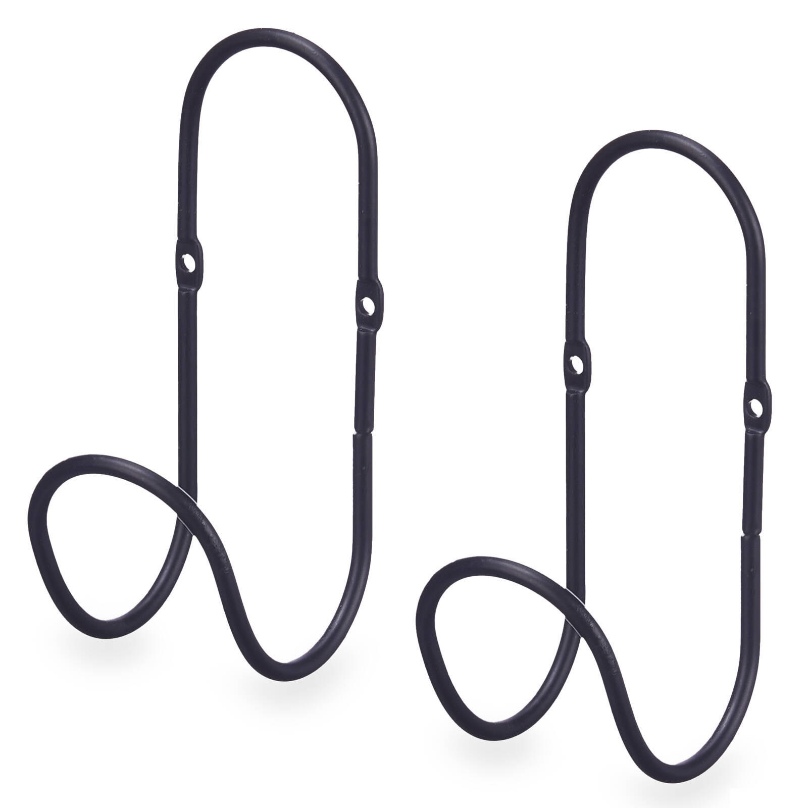 HANDTUCHHALTER 2er-Set 7/6/15,5 cm - Schwarz, Metall (6/15.5/7cm) - Giftdecor