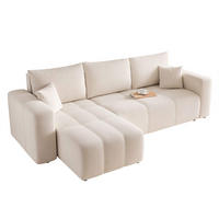 ECKSOFA Leros Mit Schlaffunktion - Creme, Holzwerkstoff/Textil (248/145cm) - Fun Möbel