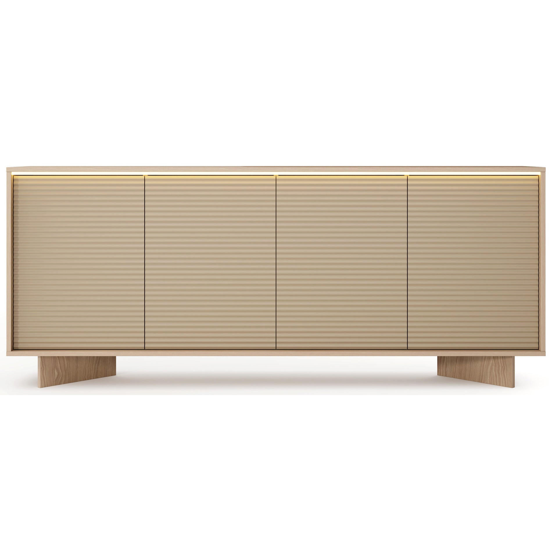 KOMODA Semi, 203 cm - cappuccino/béžová, kompozitné drevo (203.9/84.4/40cm) - Selsey