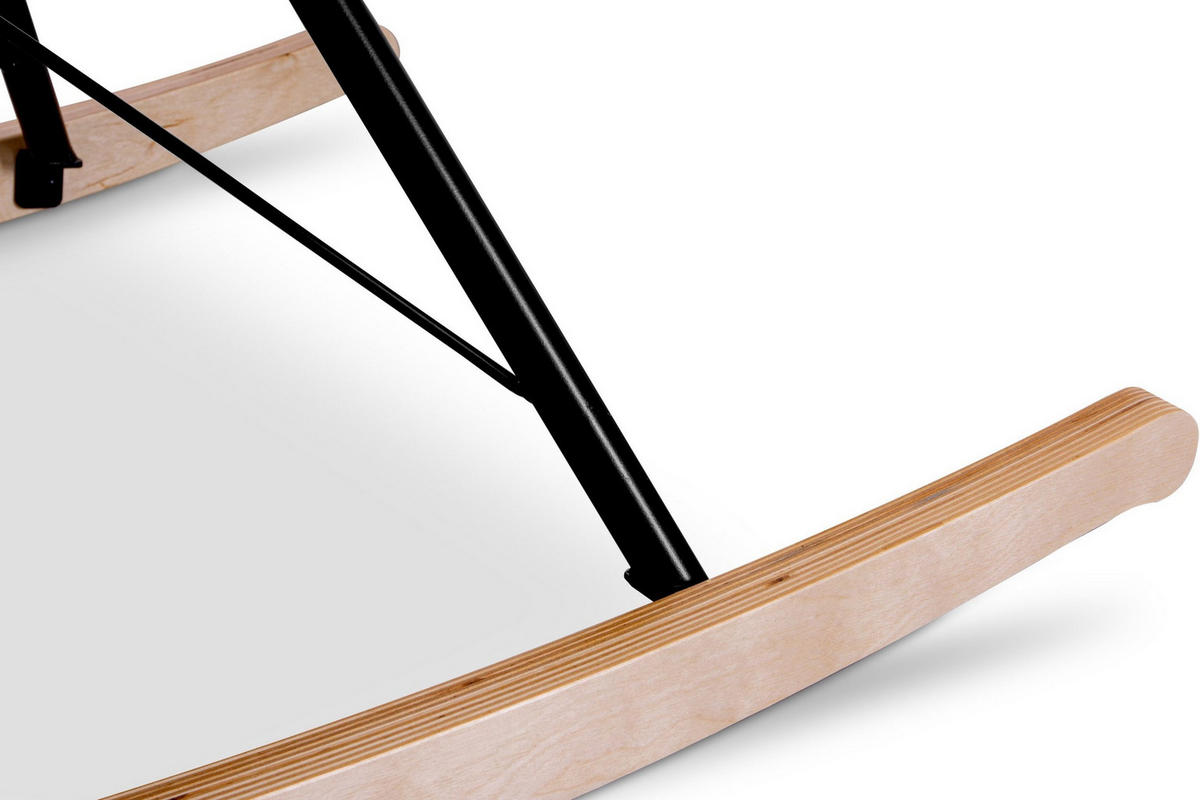 SCHAUKELSESSEL ADDUCTI pflegeleichter Veloursstoff, Grau - Eichefarben/Grau, Holz/Textil (75/94/112cm) - KONSIMO®