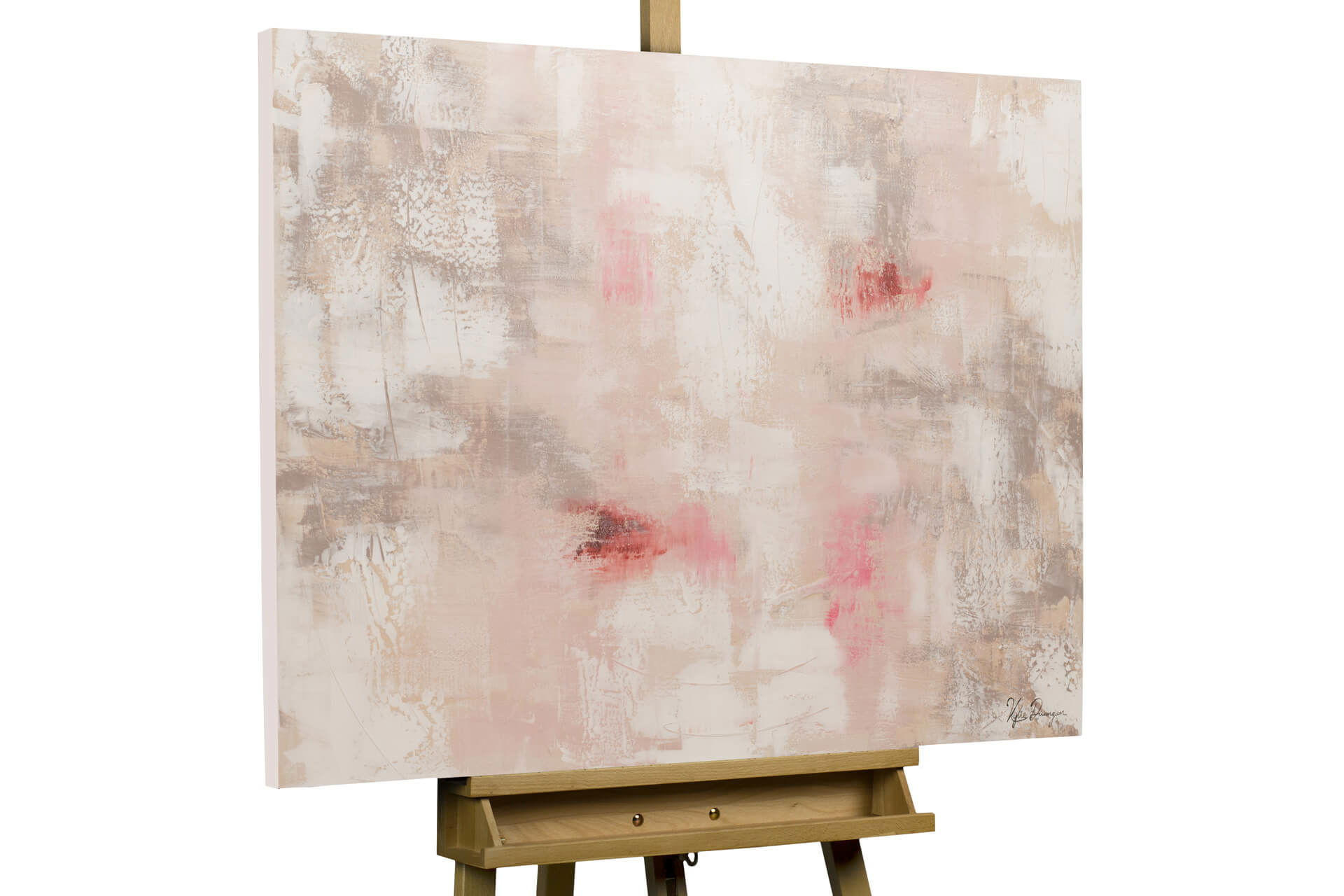 ACRYLBILD HANDGEMALT 100/75 cm - Pink, Holz/Textil (1.9/75cm) - KUNSTLOFT