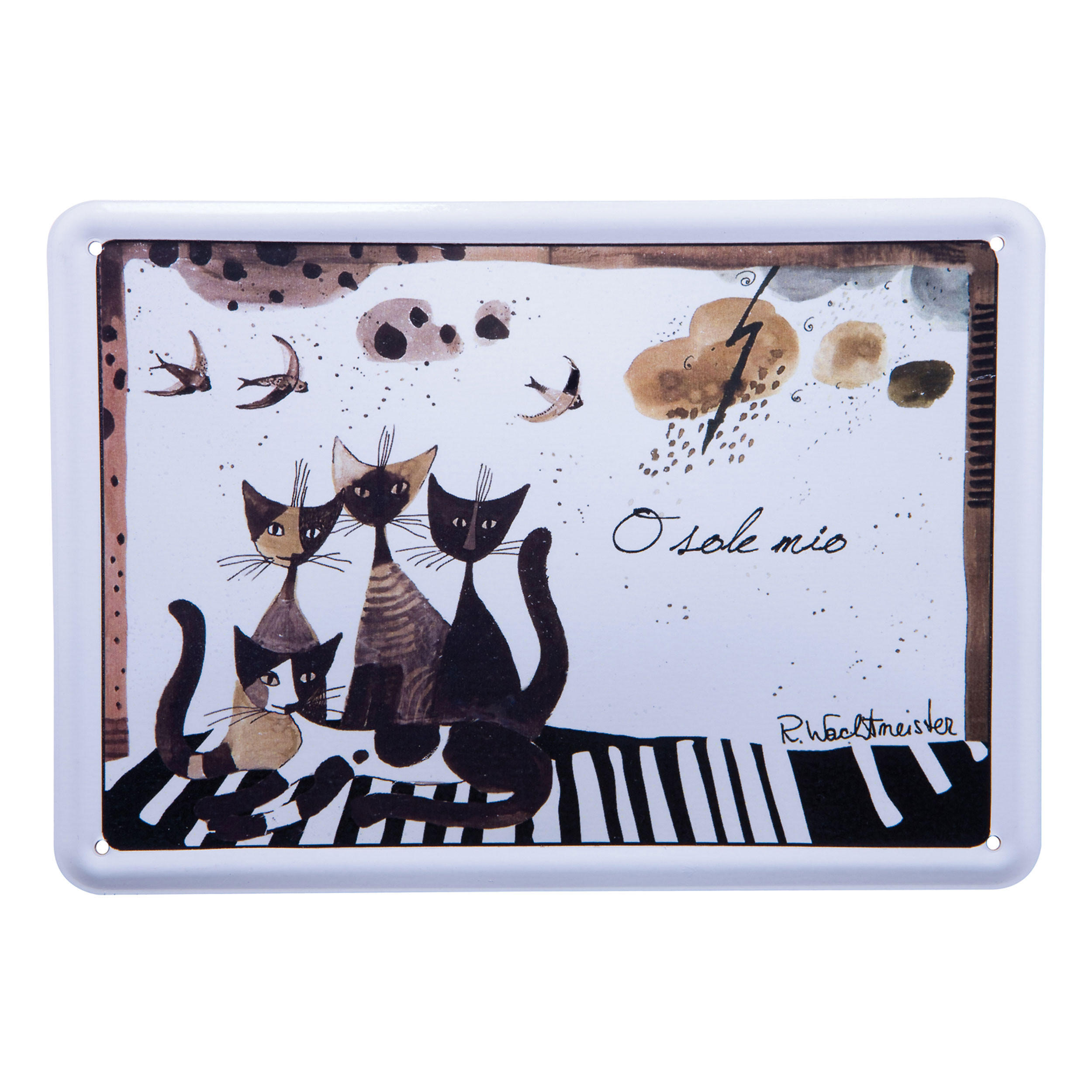 GRUSSKARTE O Sole Mio Rosina Wachtmeister, Metall, 14.5 cm - Multicolor, Metall (10/1cm) - Goebel