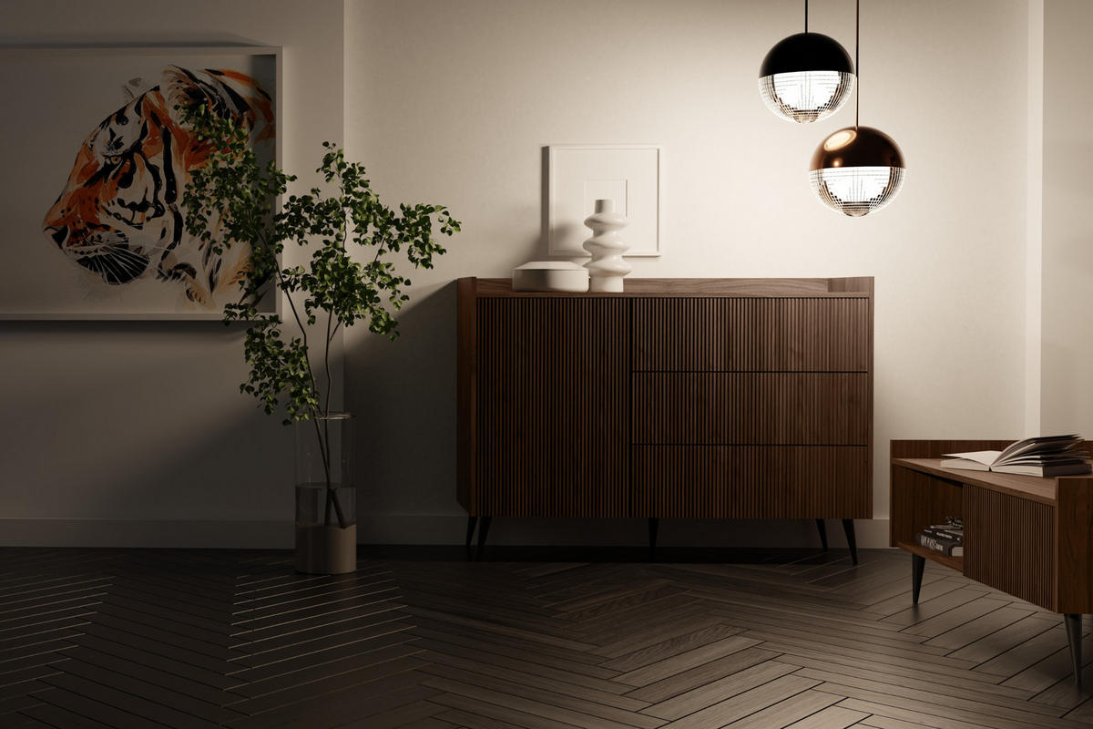 KOMMODE DALIA 04 126 / 92 / 41 cm in Walnuss - Walnussfarben, Holzwerkstoff (126/92/41cm) - Deine Möbel 24