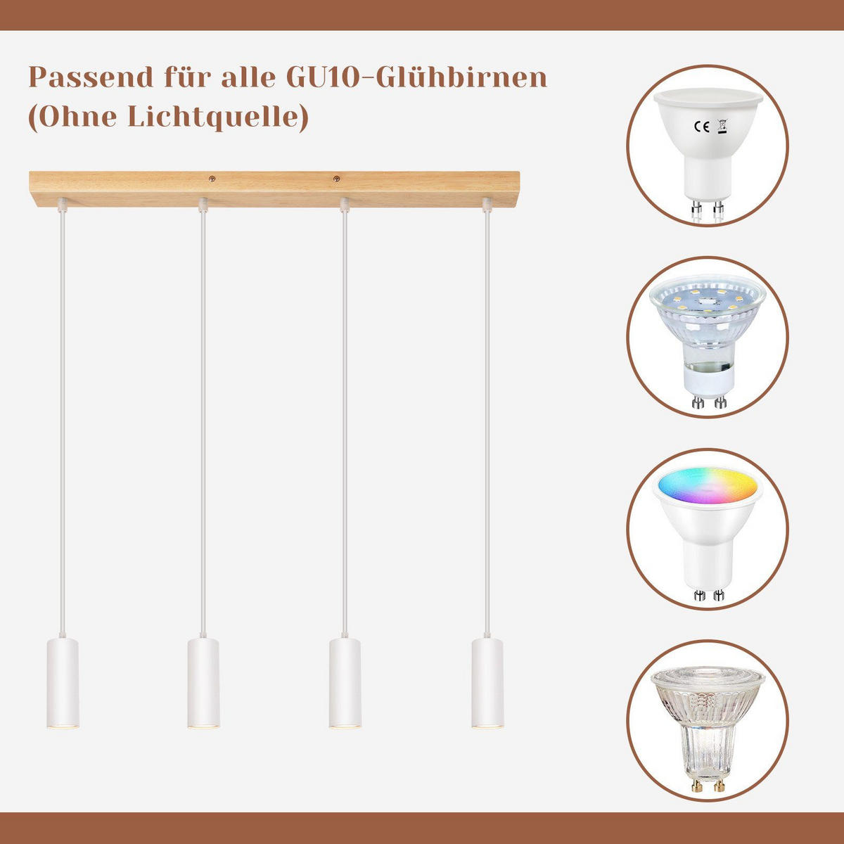 HÄNGELEUCHTE Glück 60/6/170 cm - Weiß, Holzwerkstoff (60/6/170cm) - Nettlife