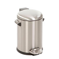 MÜLLEIMER Retro Mit Markanten Griffen und Kugelkappe 3 Liter 26,2 x 16,7 cm Kunststoff Inneneimer Silber - Silberfarben, Metall (20.1/26.2/23.5cm) - PROREGAL
