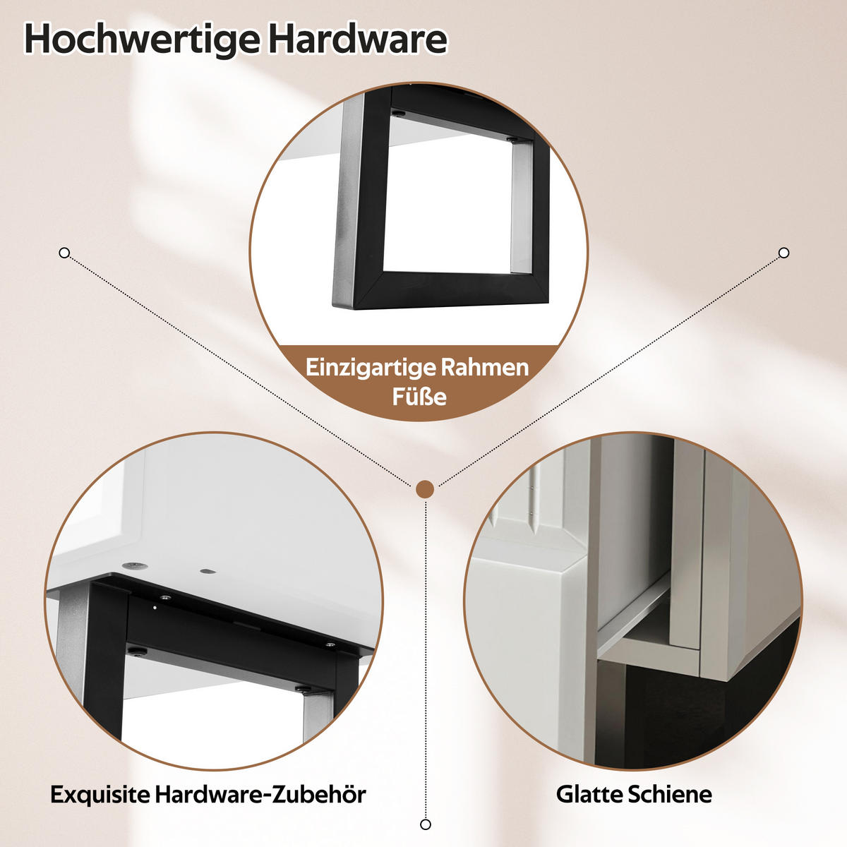 TV-STÄNDER 170x35x47 3 Schubladen Schwarz Weiß Design - Schwarz, Holzwerkstoff (35/47/170cm) - FLIEKS