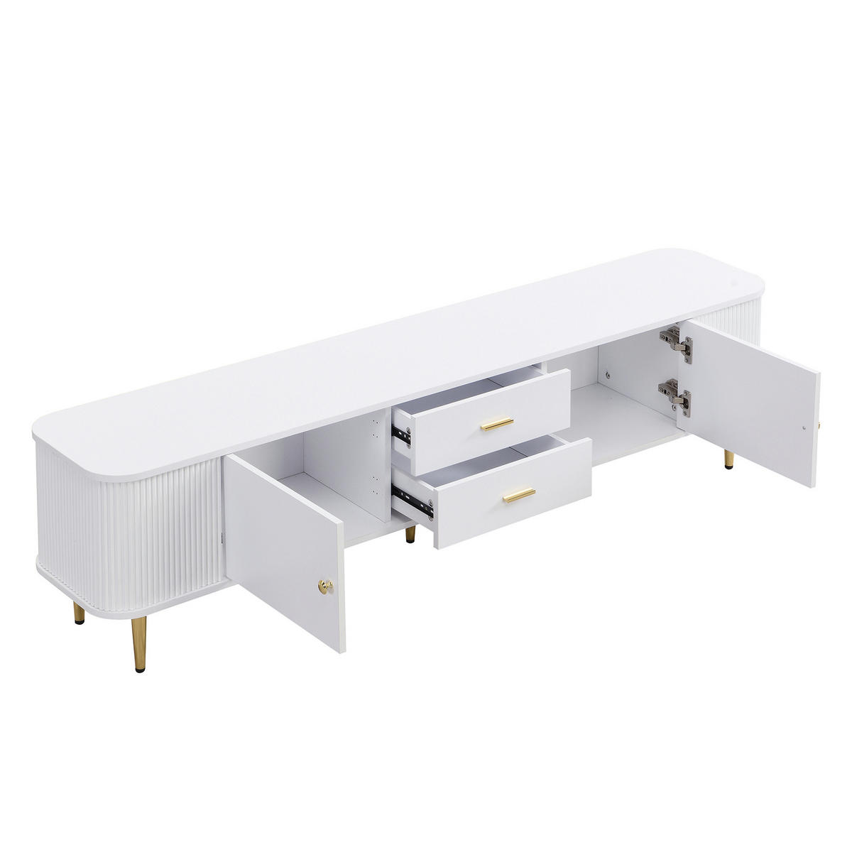 TV-LOWBOARD 170/34/45 cm mit 2 Schubladen und 2 Türen - Weiß, Holzwerkstoff (170/45/34cm) - BEAOK