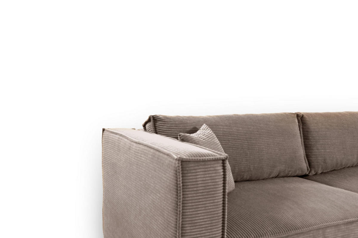 ECKSOFA mit Schlaffunktion Cord Grau - Grau, Textil (245/148cm) - Furnisell