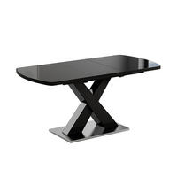 ESSTISCH Chinto Schwarz 120 x 80 cm ausziehbar - Schwarz, Holzwerkstoff (80/120/76cm) - Vicco