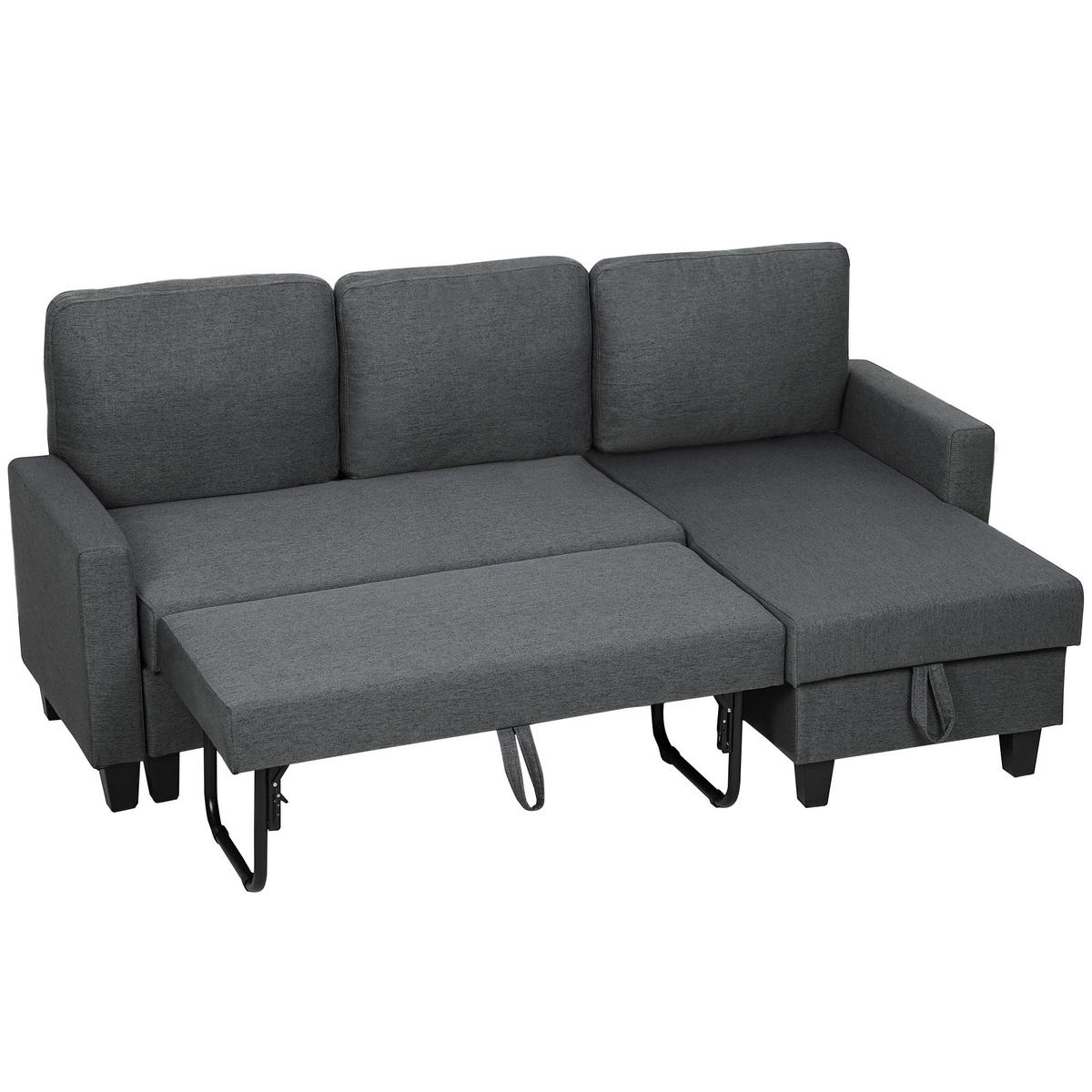 SCHLAFSOFA Dunkelgrau 197.0/129.0/85.0cm - Dunkelgrau, Textil (129/85/197cm)