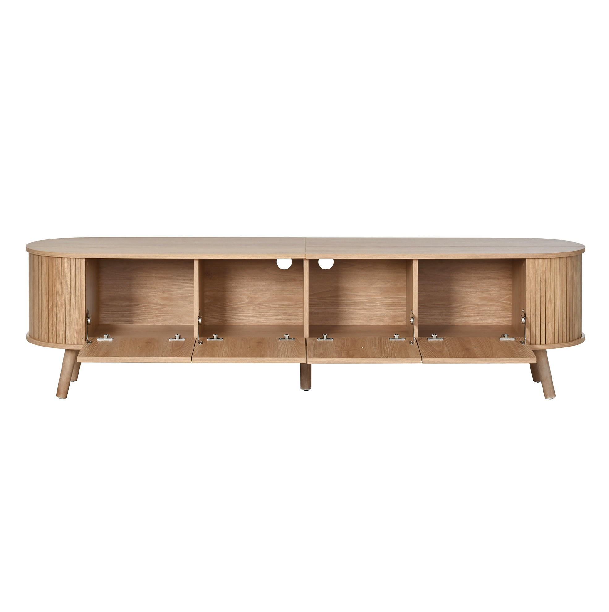 TV-SCHRANK 180/38/47 cm Eiche aus MDF mit Klapptüren - Braun, Holzwerkstoff (180/47/38cm) - OKWISH