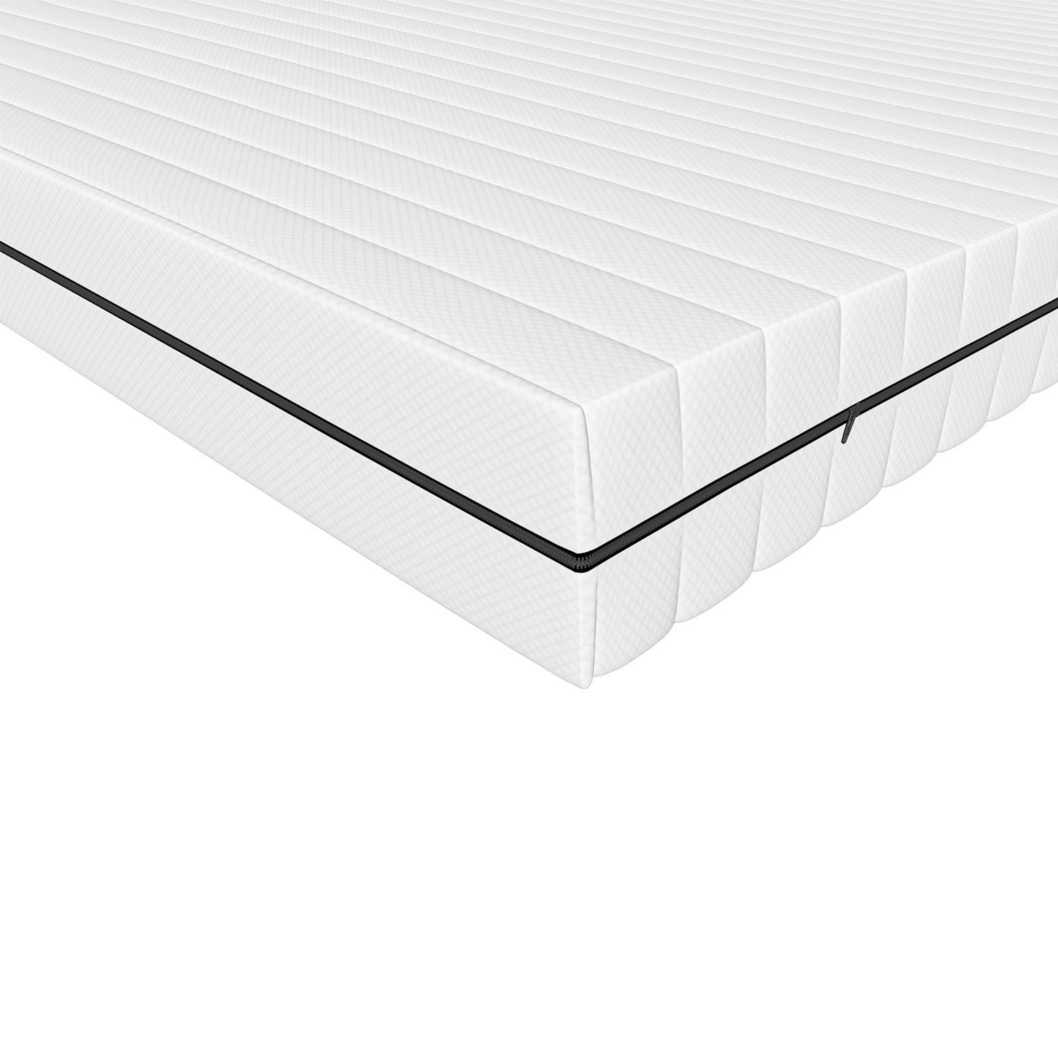 7-ZONEN KALTSCHAUMMATRATZE 200 x 200 - Weiß, Textil (200/200cm) - Schlaftroll