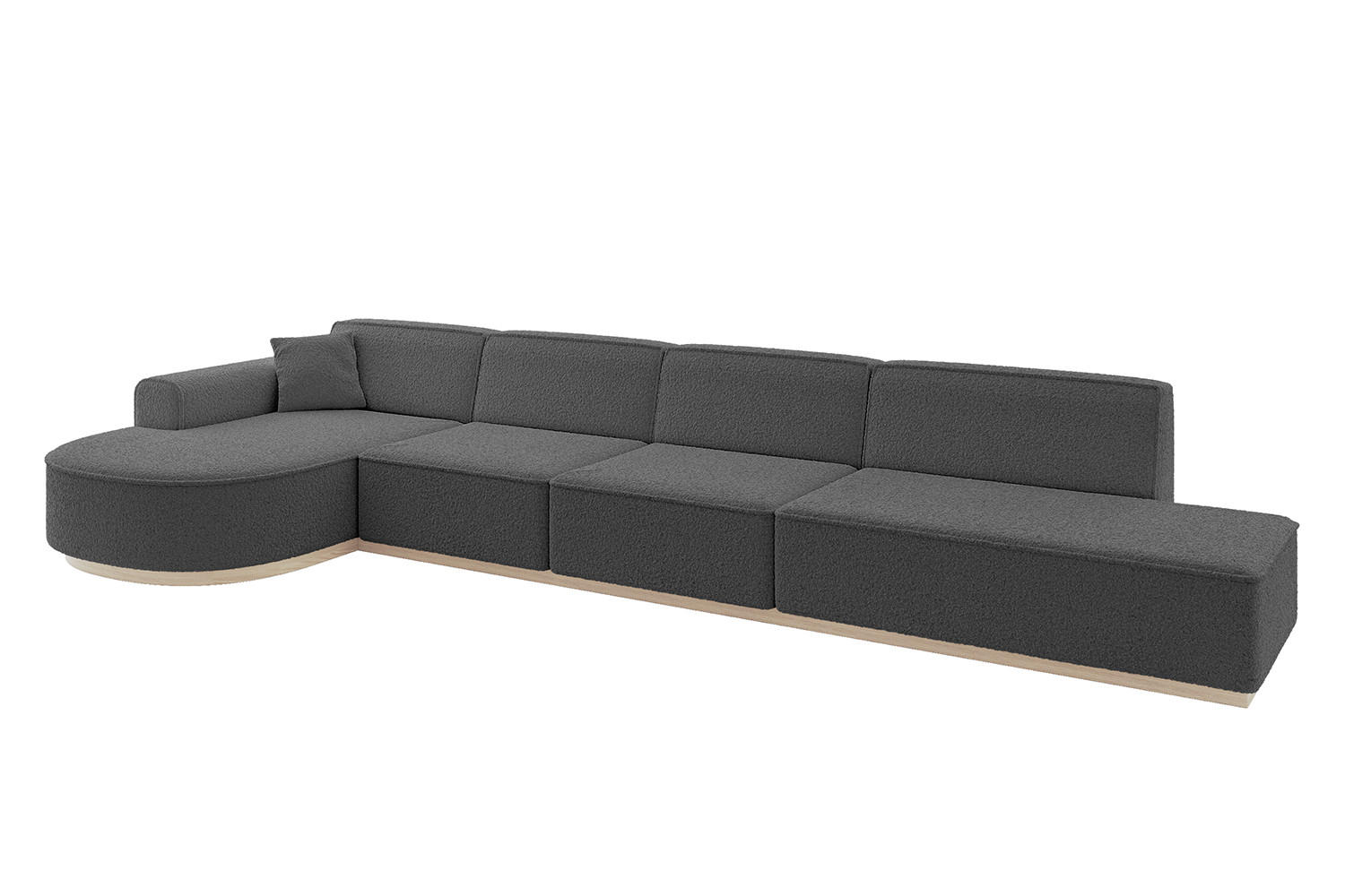 ECKSOFA Ottomane Links ARRIO-L3 - 413x171x83 cm Grau - Grau, Holzwerkstoff/Textil (413/171cm) - ALTDECOR