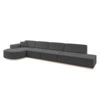 ECKSOFA Ottomane Links ARRIO-L3 - 413x171x83 cm Grau - Grau, Holzwerkstoff/Textil (413/171cm) - ALTDECOR