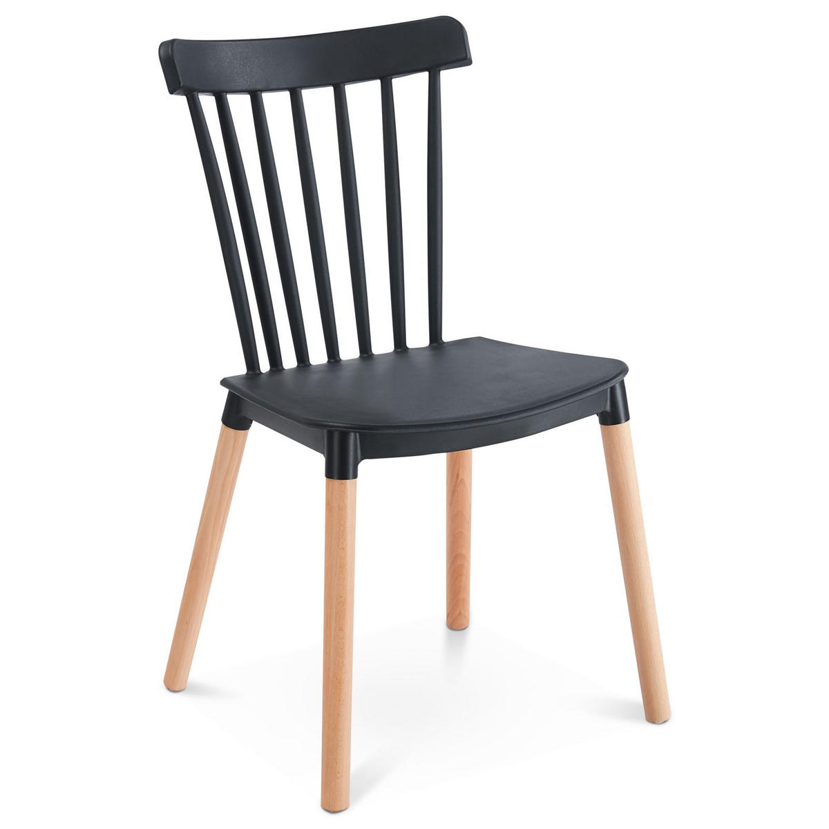 ESSGRUPPE LOIRE/RAVI 5er Set schwarz - Schwarz, Holzwerkstoff/Metall - IDIMEX