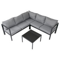 GARTENLOUNGE Missouri Schwarz / Grau - Schwarz/Grau, Metall - SVITA
